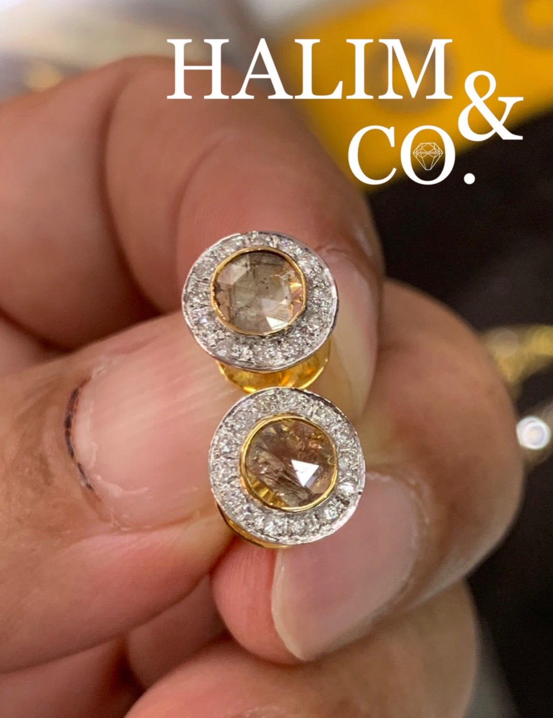 Antique Rose Cut Diamond And Brilliant Cut Diamond Cluster Earrings. Kebaya Jewelry / Peranakan Nyonya Jewelry