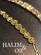 Antique Rose Cut Diamond Flower Bracelet With 18k Gold. Kebaya Jewelry / Peranakan Nyonya Jewelry