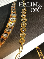 Antique Rose Cut Diamond Flower Bracelet With 18k Gold. Kebaya Jewelry / Peranakan Nyonya Jewelry