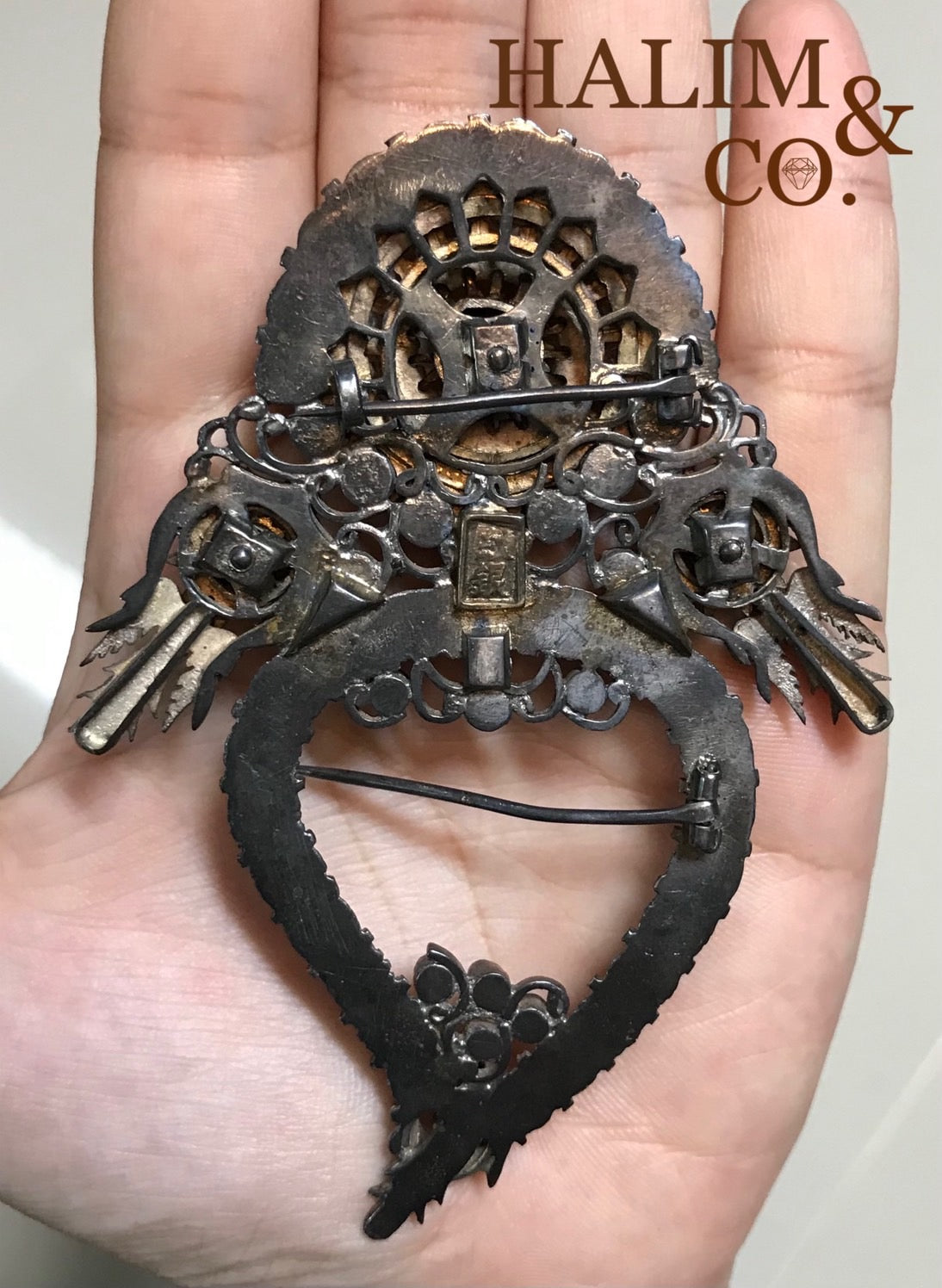 Antique Pearl Kerosang Thoe Brooches Set. Kebaya Jewelry / Peranakan Nyonya Jewelry