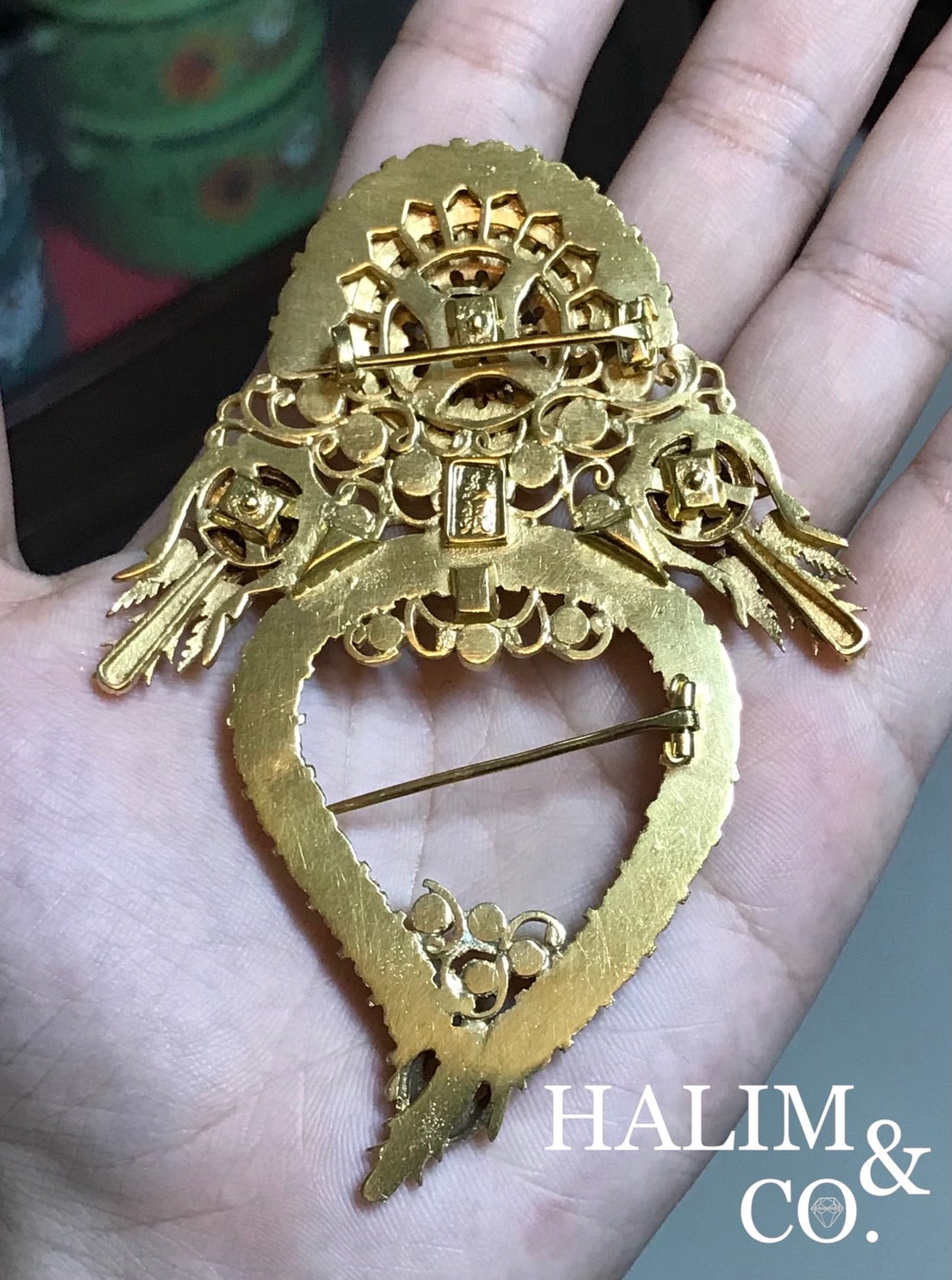 Antique Pearl Kerosang Thoe Brooches Set. Kebaya Jewelry / Peranakan Nyonya Jewelry