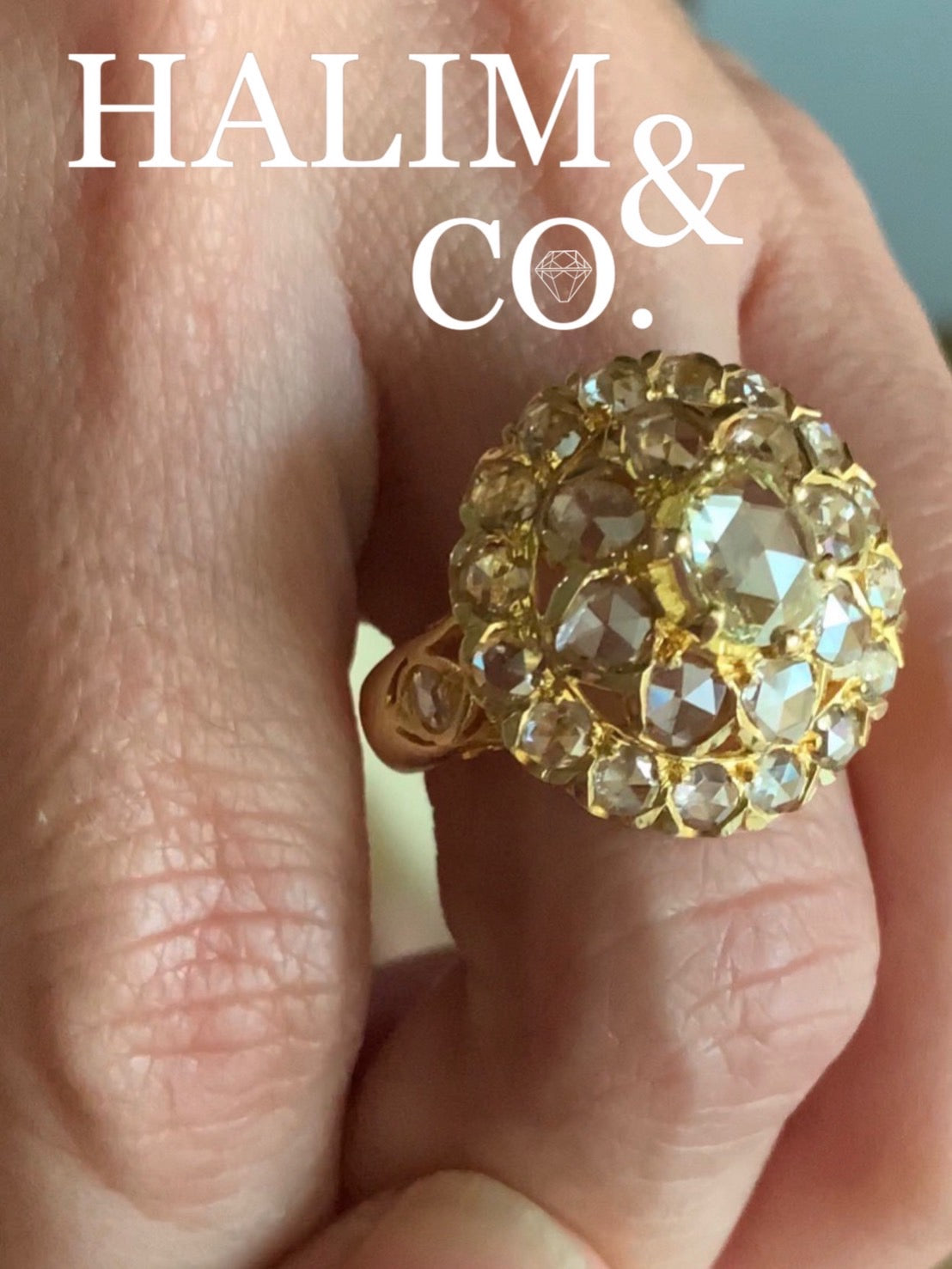 Rose Cut Diamond Ring With 22k Gold. Kebaya Jewelry / Peranakan Nyonya Jewelry