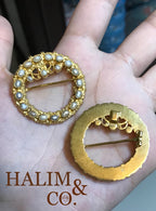 Antique Pearl Kerosang Thoe Brooches Set. Kebaya Jewelry / Peranakan Nyonya Jewelry