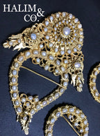 Antique Pearl Kerosang Thoe Brooches Set. Kebaya Jewelry / Peranakan Nyonya Jewelry