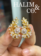 Antique Diamond Phoenix Tail Earrings. Kebaya Jewelry / Peranakan Nyonya Jewelry