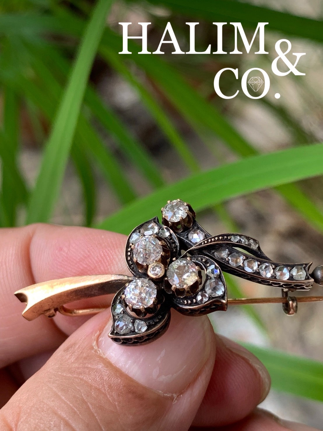 Antique Old Mine Cut Diamond And Rose Cut Diamond Brooch.