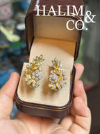 Antique Diamond Phoenix Tail Earrings. Kebaya Jewelry / Peranakan Nyonya Jewelry