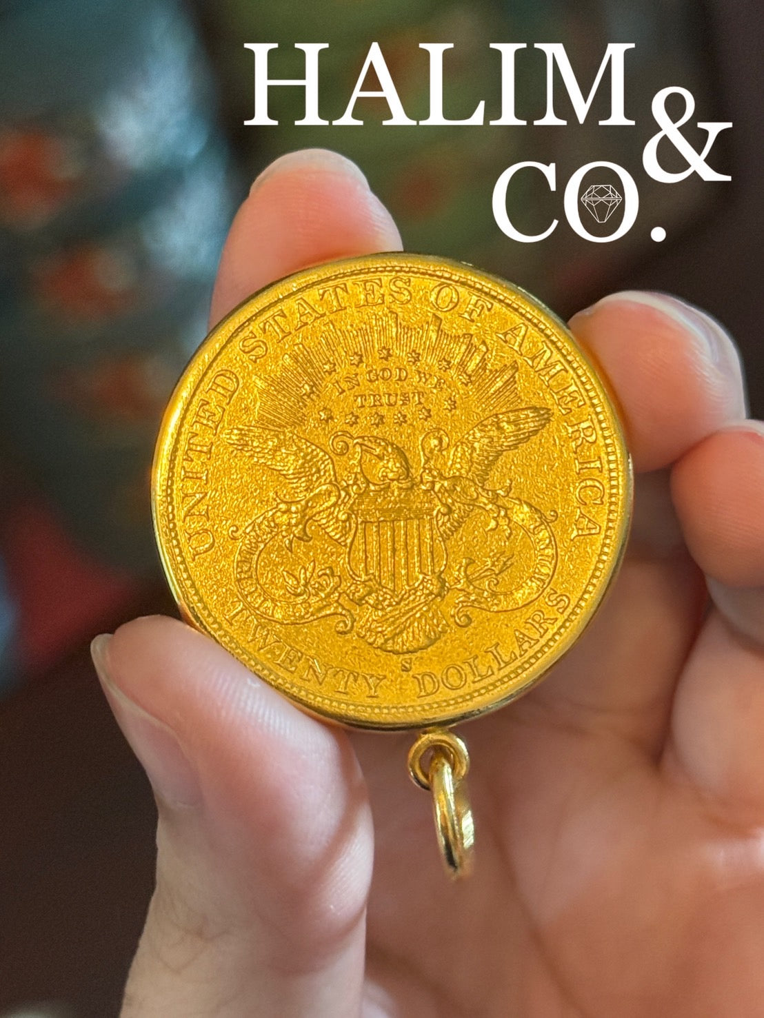 1896 United States 20 dollar Liberty Gold Coin Pendant. Kebaya Jewelry / Peranakan Nyonya Jewelry
