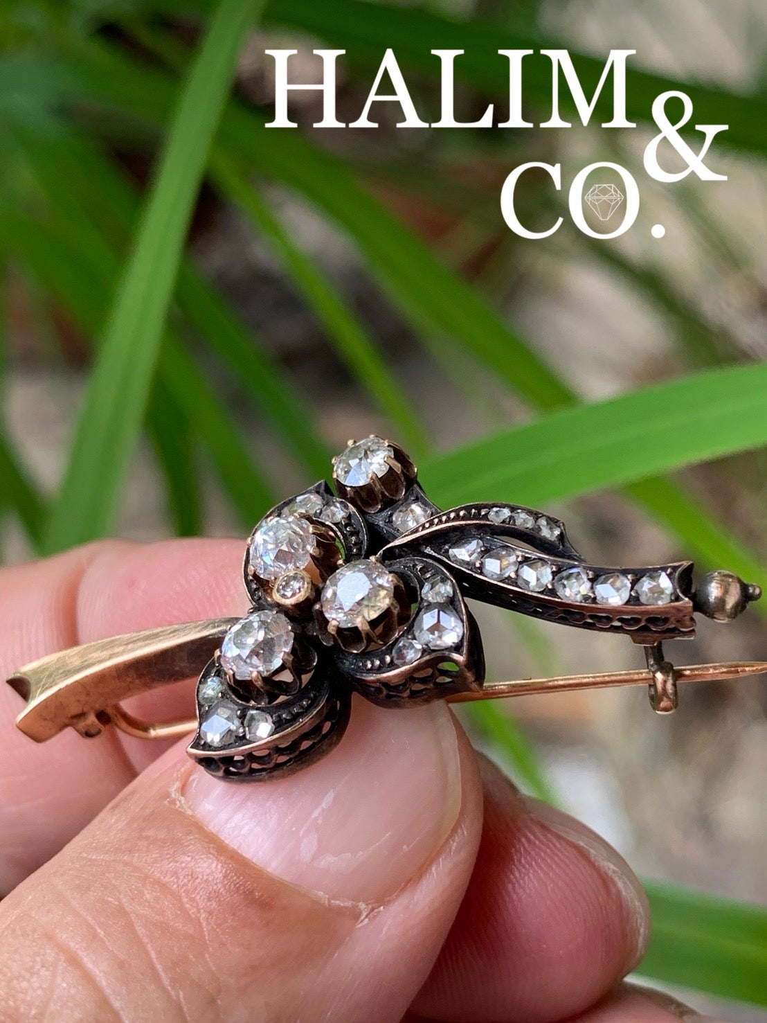 Antique Old Mine Cut Diamond And Rose Cut Diamond Brooch.