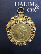 1906 United States 20 dollar Liberty Gold Coin Pendant. Kebaya Jewelry / Peranakan Nyonya Jewelry