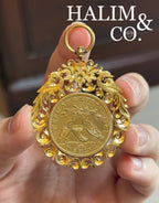 1898 United States 10 dollar Liberty Gold Coin Pendant. Kebaya Jewelry / Peranakan Nyonya Jewelry