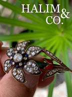 Antique Rose Cut Diamond Brooch.