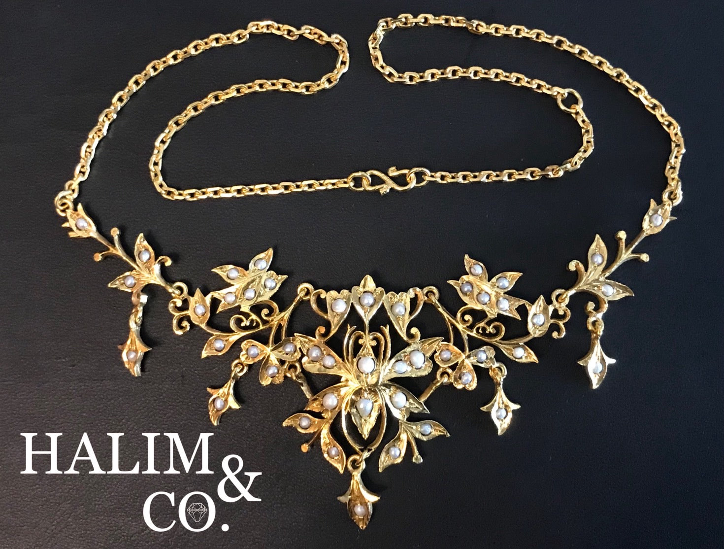 Antique Pearl Necklace. Kebaya Jewelry / Peranakan Nyonya Jewelry
