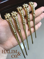 A Set Of Five Antique Pearl Hairpin. Kebaya Jewelry / Peranakan Nyonya Jewelry