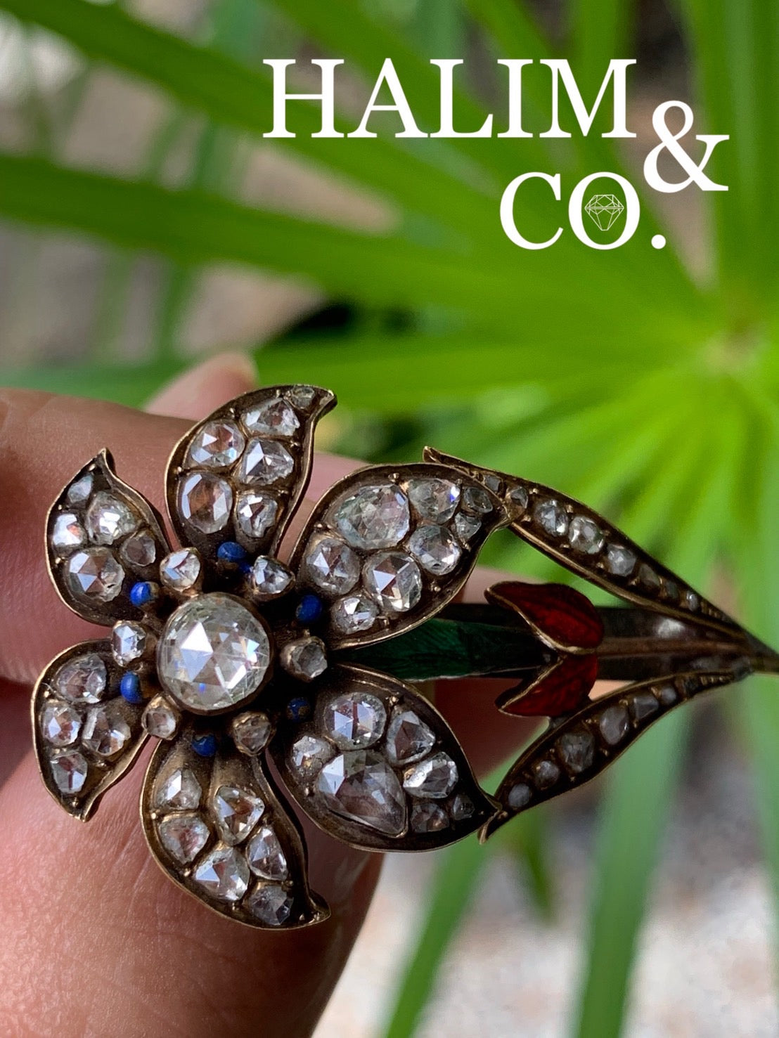 Antique Rose Cut Diamond Brooch.