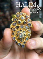 A gorgeous set of three antique zircon brooches set. Kebaya Jewelry / Peranakan Nyonya Jewelry Kebaya Jewelry / Peranakan Nyonya Jewelry