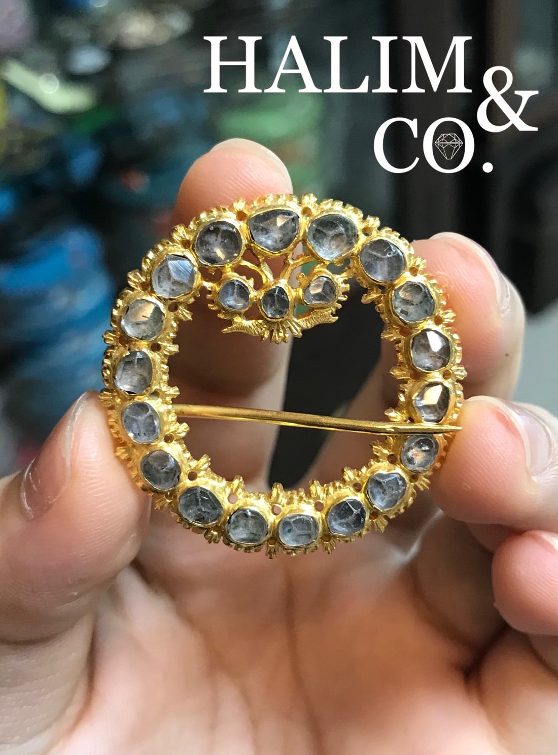 A gorgeous set of three antique zircon brooches set. Kebaya Jewelry / Peranakan Nyonya Jewelry Kebaya Jewelry / Peranakan Nyonya Jewelry