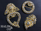 A gorgeous set of three antique zircon brooches set. Kebaya Jewelry / Peranakan Nyonya Jewelry Kebaya Jewelry / Peranakan Nyonya Jewelry