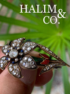 Antique Rose Cut Diamond Brooch.