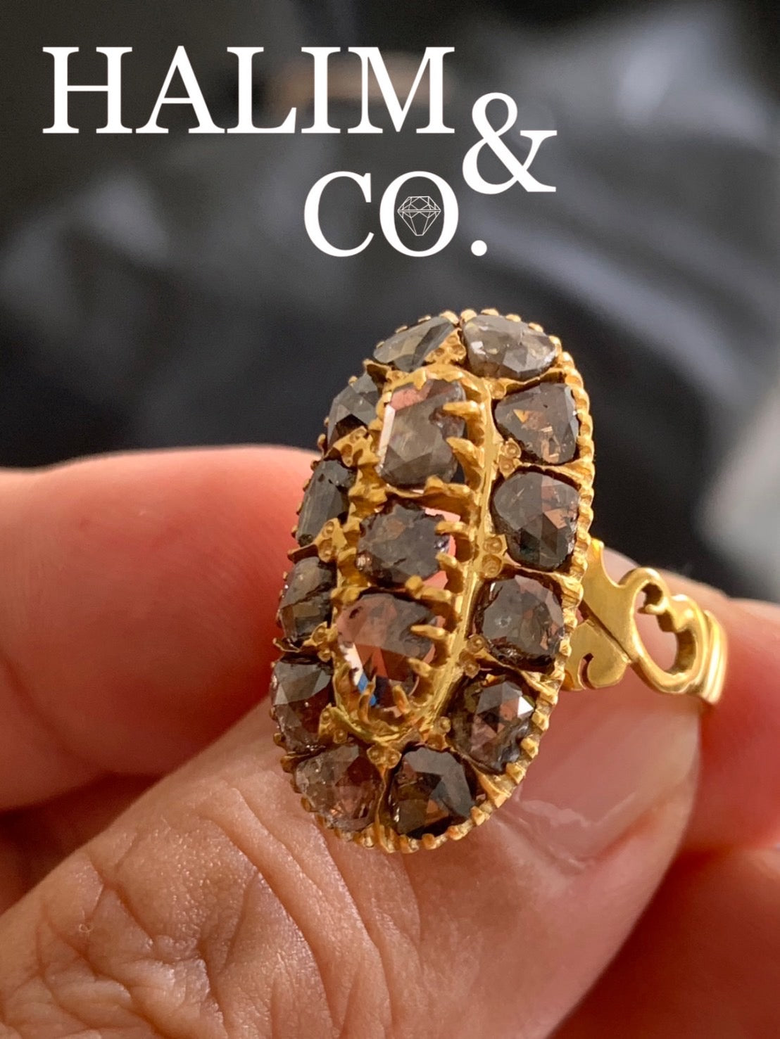 Antique Polki Diamond Ring. Kebaya Jewelry / Peranakan Nyonya Jewelry
