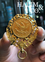 1901 United States 10 dollar Liberty Gold Coin Pendant. Kebaya Jewelry / Peranakan Nyonya Jewelry