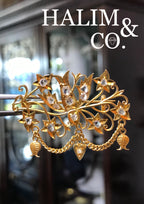 Antique Bird Rose Cut Diamond Brooch With 22k Gold. Kebaya Jewelry / Peranakan Nyonya Jewelry