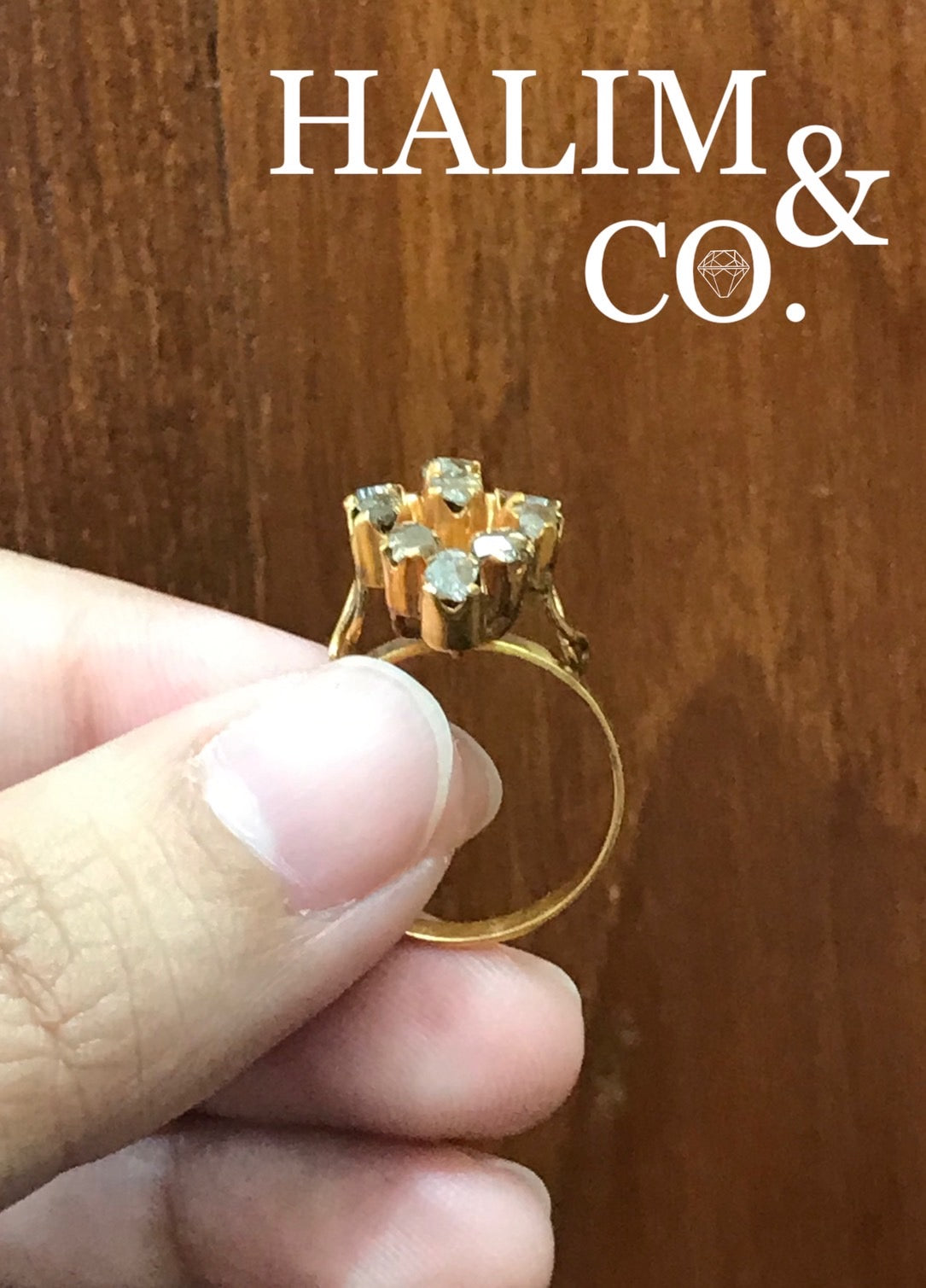Antique Polki Diamond Ring. Kebaya Jewelry / Peranakan Nyonya Jewelry