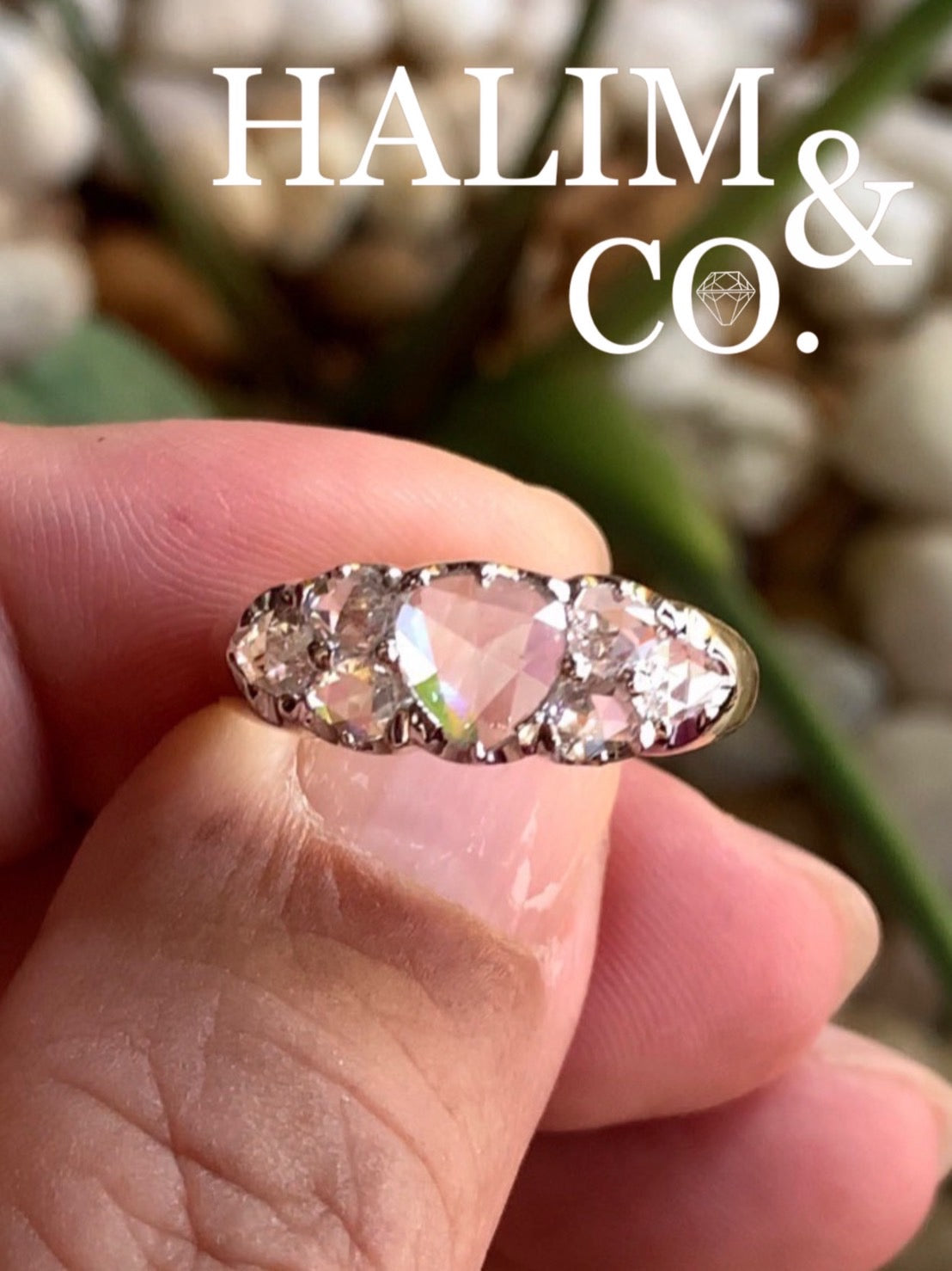 Antique Rose Cut Diamond Ring With 22k Gold. Kebaya Jewelry / Peranakan Nyonya Jewelry