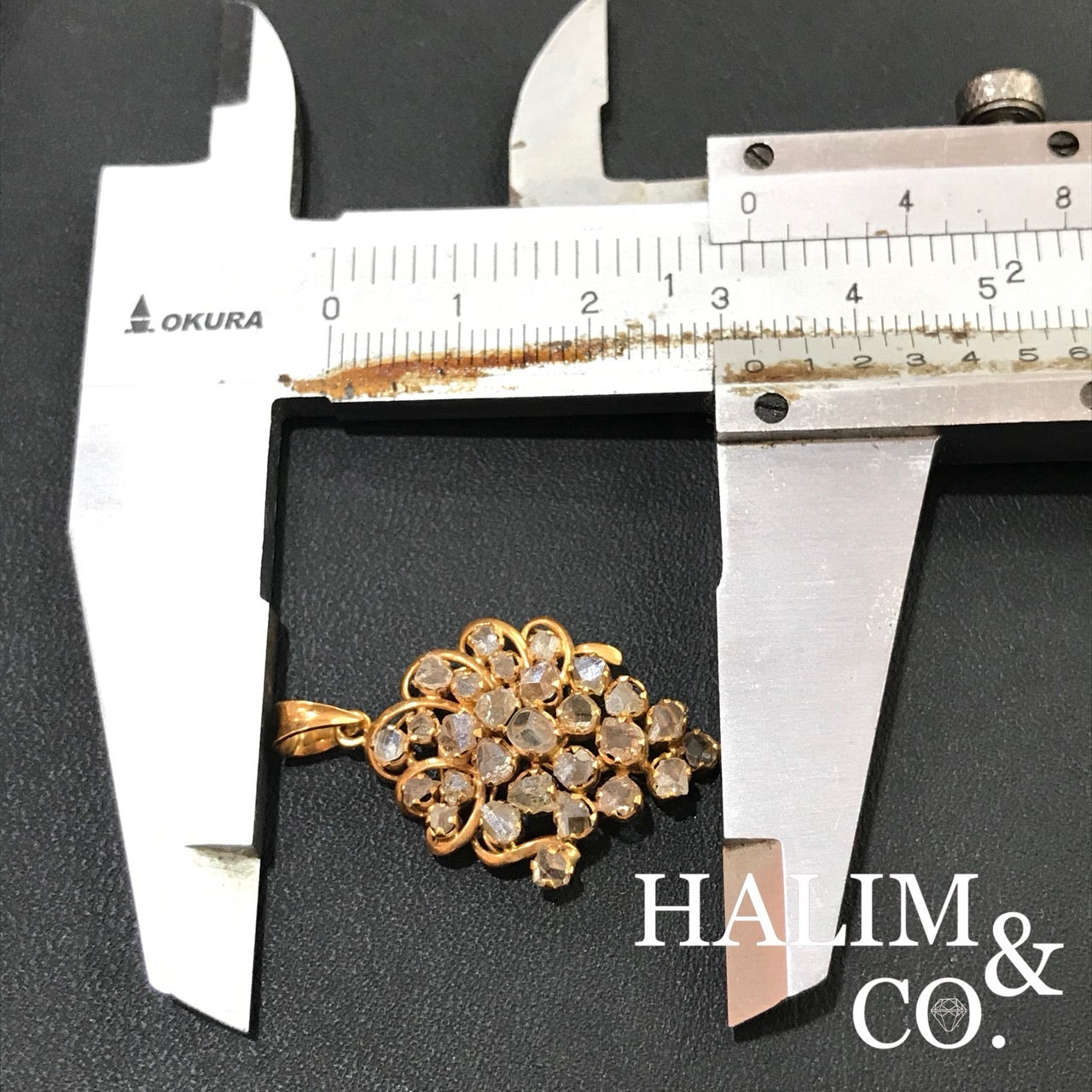 Antique Polki Diamond pendant. Kebaya Jewelry / Peranakan Nyonya Jewelry