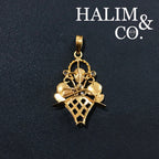 Antique Diamond and Jade Pendant With Gold. Kebaya Jewelry / Peranakan Nyonya Jewelry