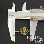 Antique Diamond and Jade Pendant With Gold. Kebaya Jewelry / Peranakan Nyonya Jewelry