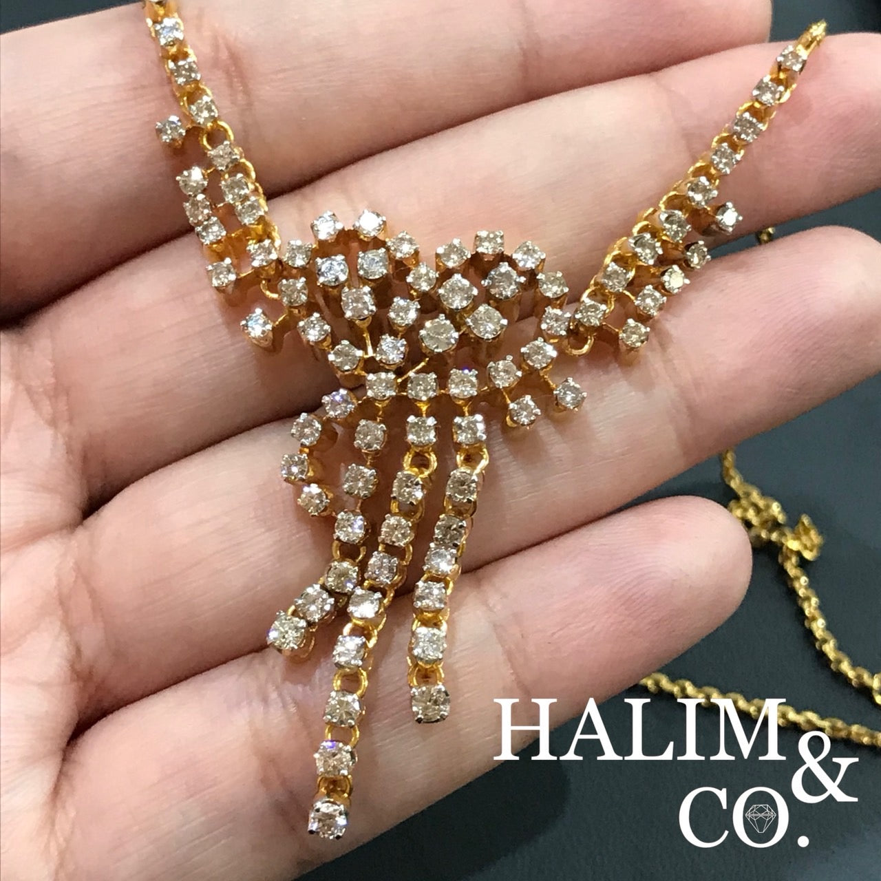 Antique Diamond Necklace, beautiful and delicate. Kebaya Jewelry / Peranakan Nyonya Jewelry
