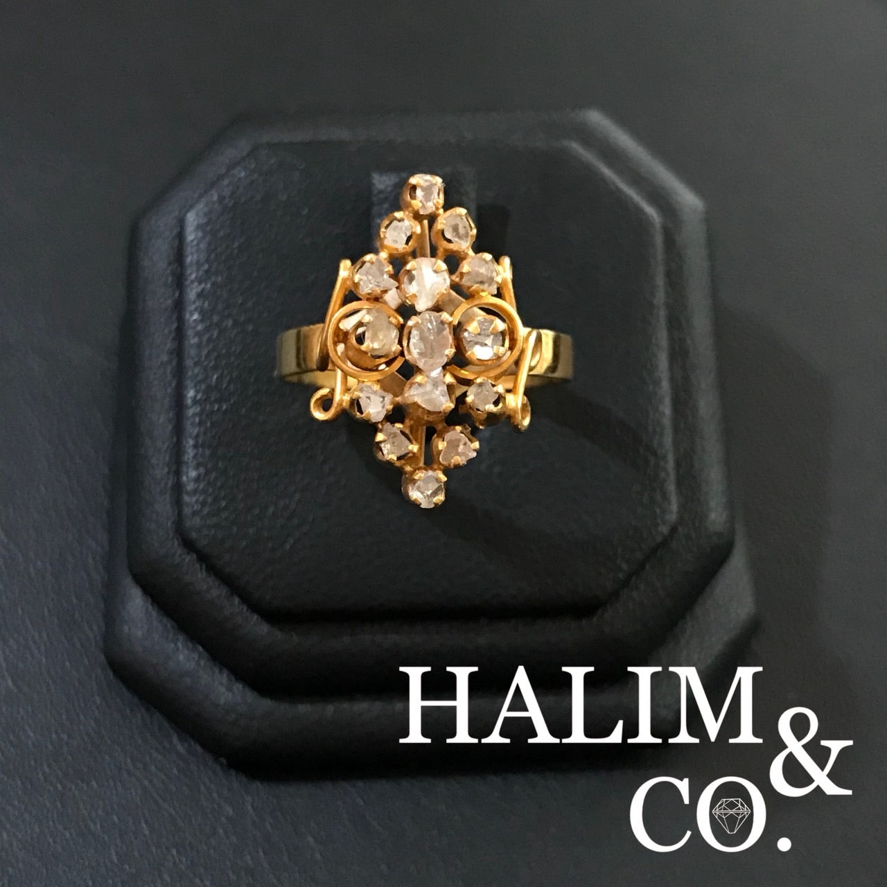 Antique Polki Diamond Ring. Kebaya Jewelry / Peranakan Nyonya Jewelry