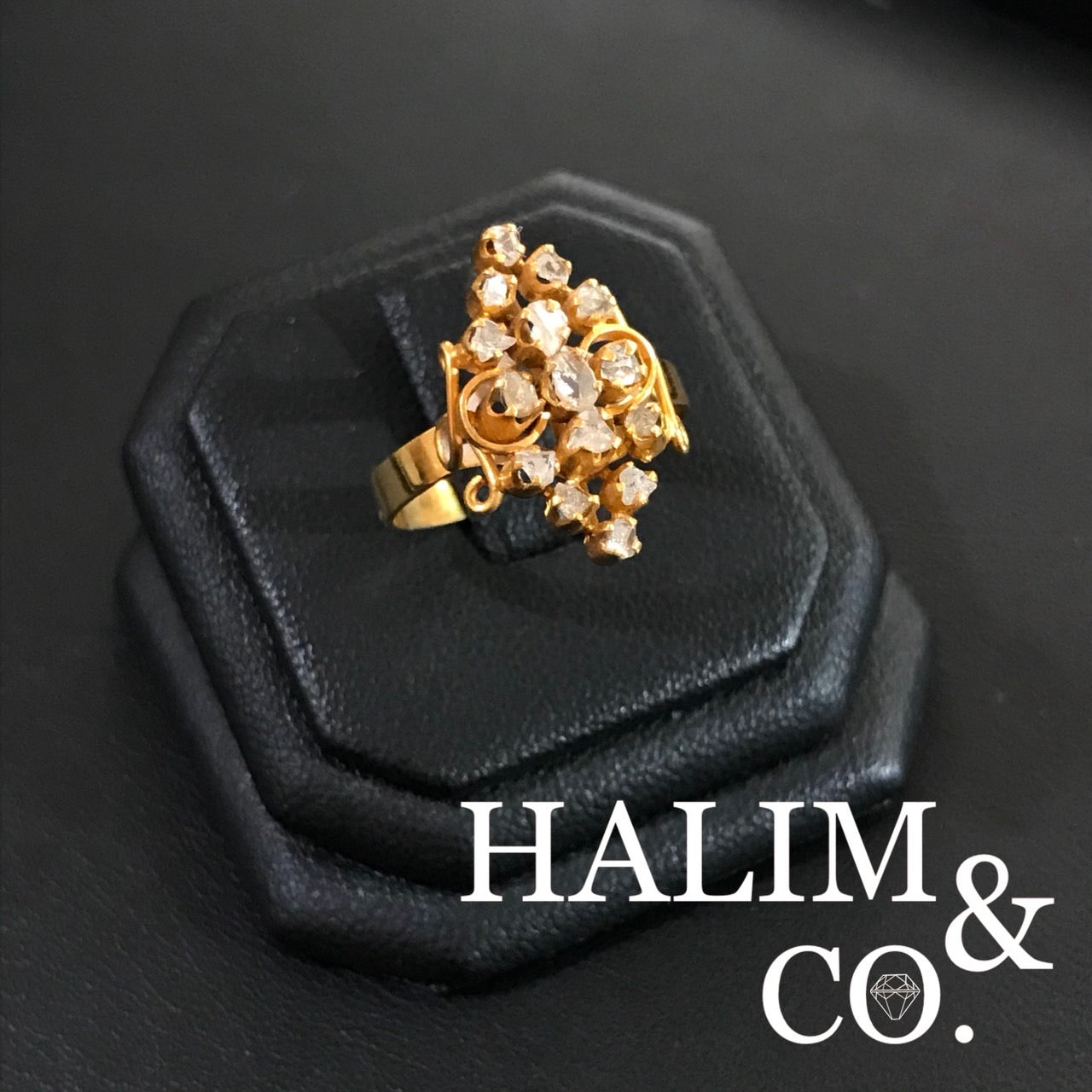 Antique Polki Diamond Ring. Kebaya Jewelry / Peranakan Nyonya Jewelry