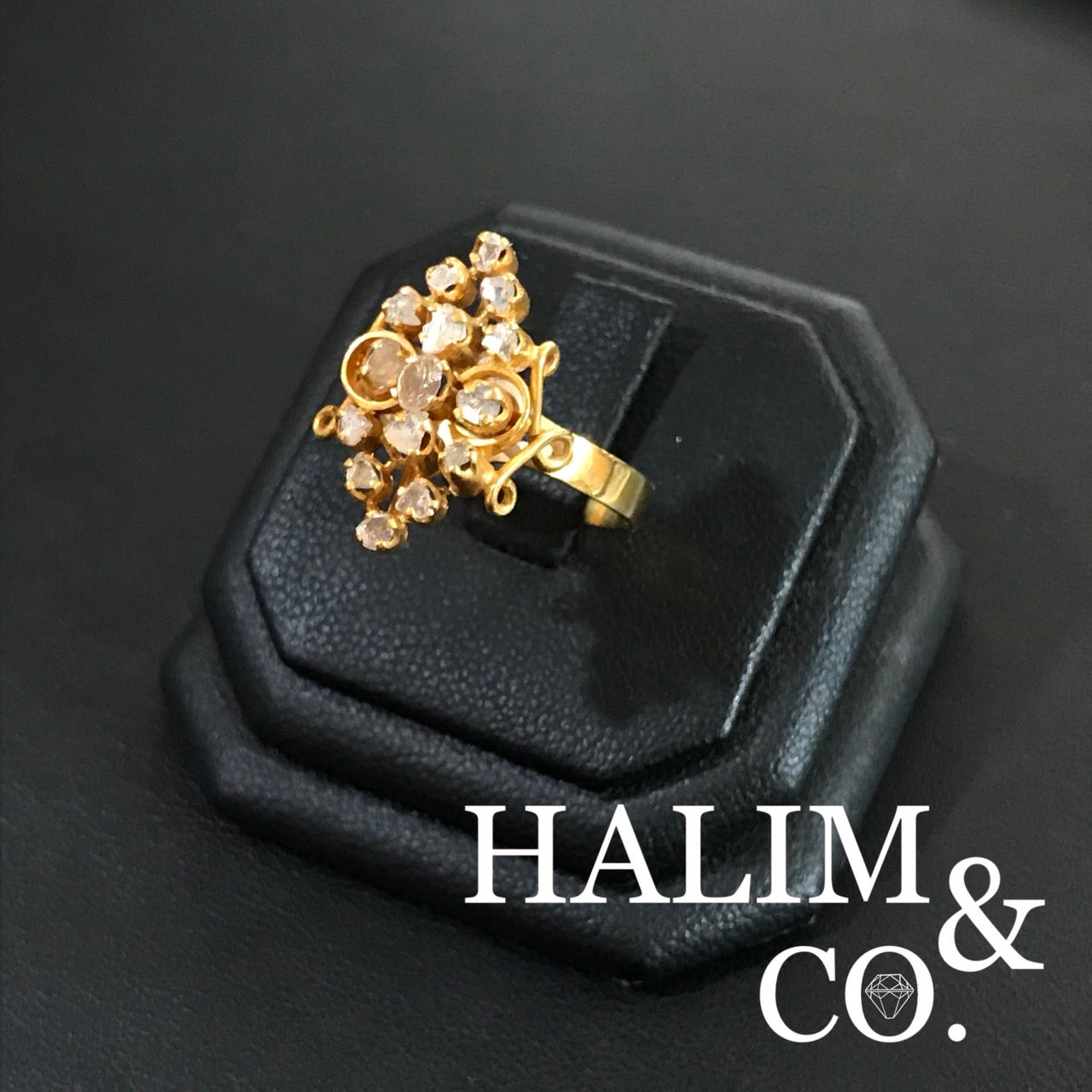 Antique Polki Diamond Ring. Kebaya Jewelry / Peranakan Nyonya Jewelry