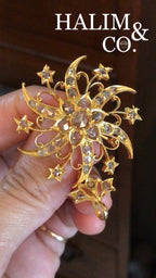 Antique Rose Cut Diamond Brooch/Pendant With 22k Gold. Kebaya Jewelry / Peranakan Nyonya Jewelry