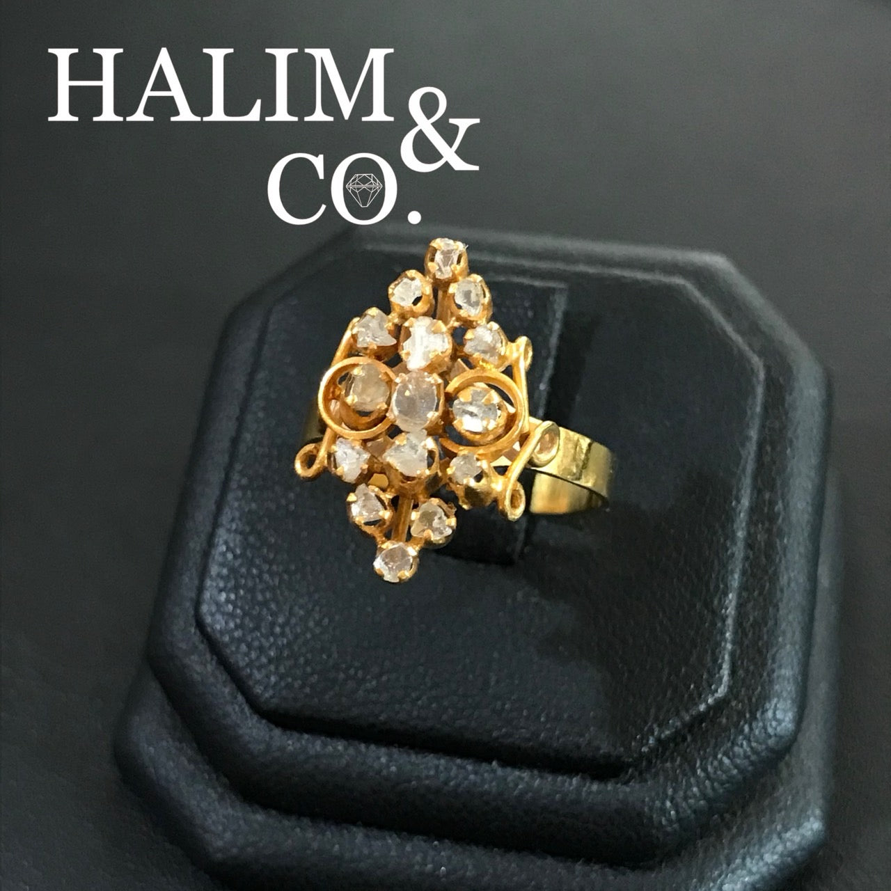 Antique Polki Diamond Ring. Kebaya Jewelry / Peranakan Nyonya Jewelry