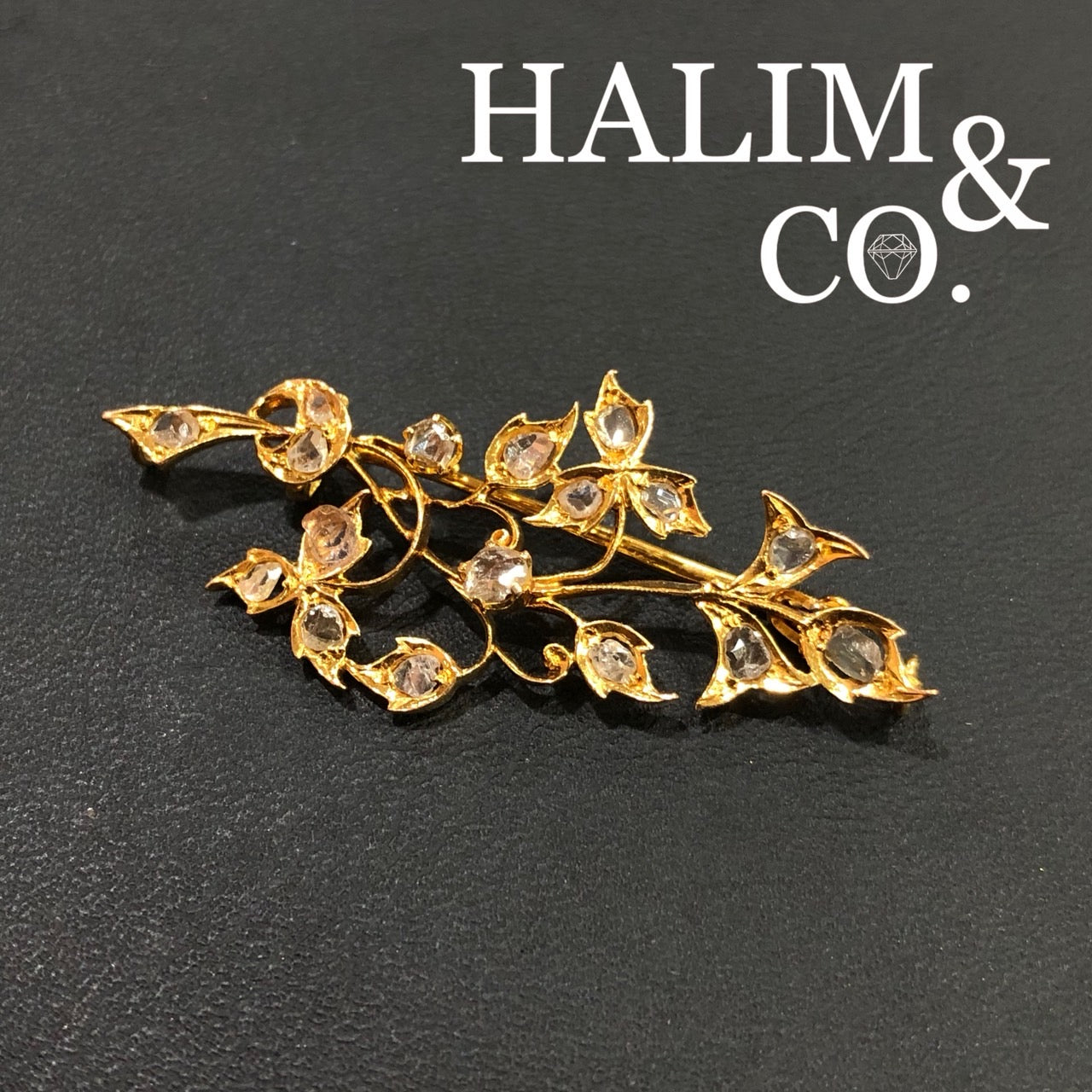Antique Polki Diamond Brooch. Kebaya Jewelry / Peranakan Nyonya Jewelry