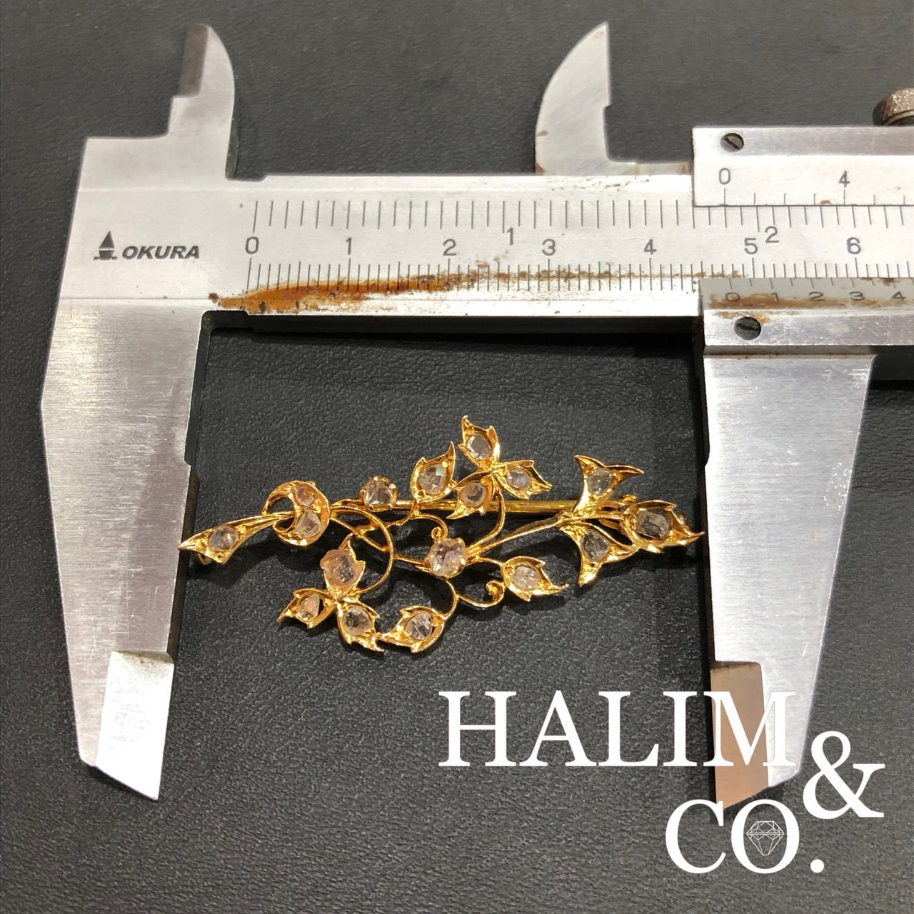 Antique Polki Diamond Brooch. Kebaya Jewelry / Peranakan Nyonya Jewelry