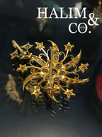 Antique Rose Cut Diamond Brooch/Pendant With 22k Gold. Kebaya Jewelry / Peranakan Nyonya Jewelry