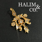 Antique old European Cut Diamond Pendant. Peranakan Nyonya Jewelry