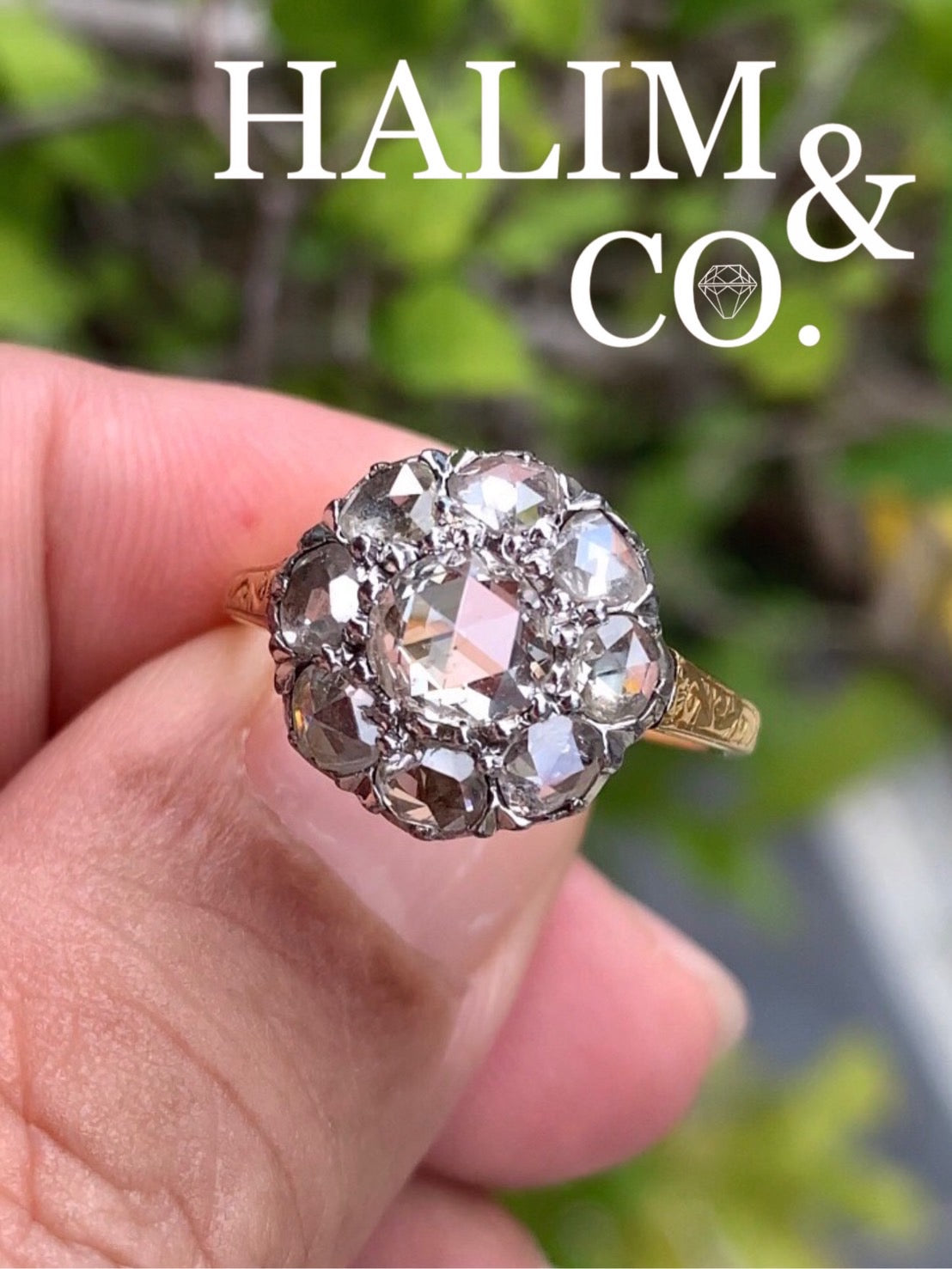 Antique Rose Cut Diamond Ring. Kebaya Jewelry / Peranakan Nyonya Jewelry