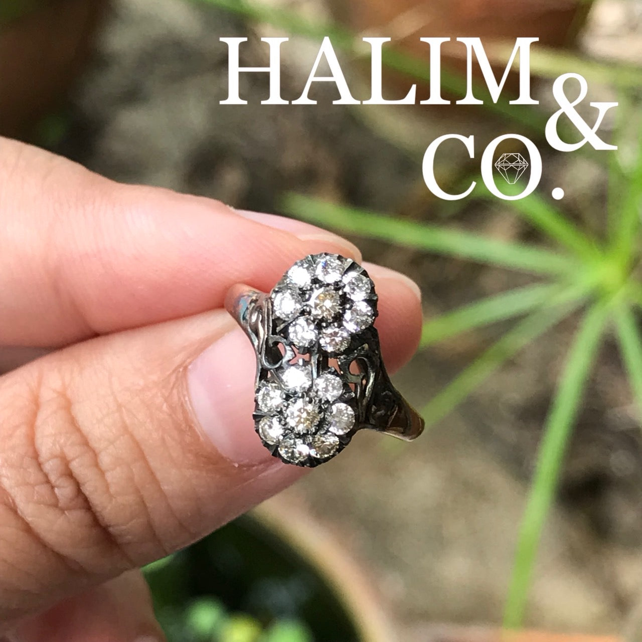 Antique Brilliant Cut Diamond Ring. Kebaya Jewelry / Peranakan Nyonya Jewelry