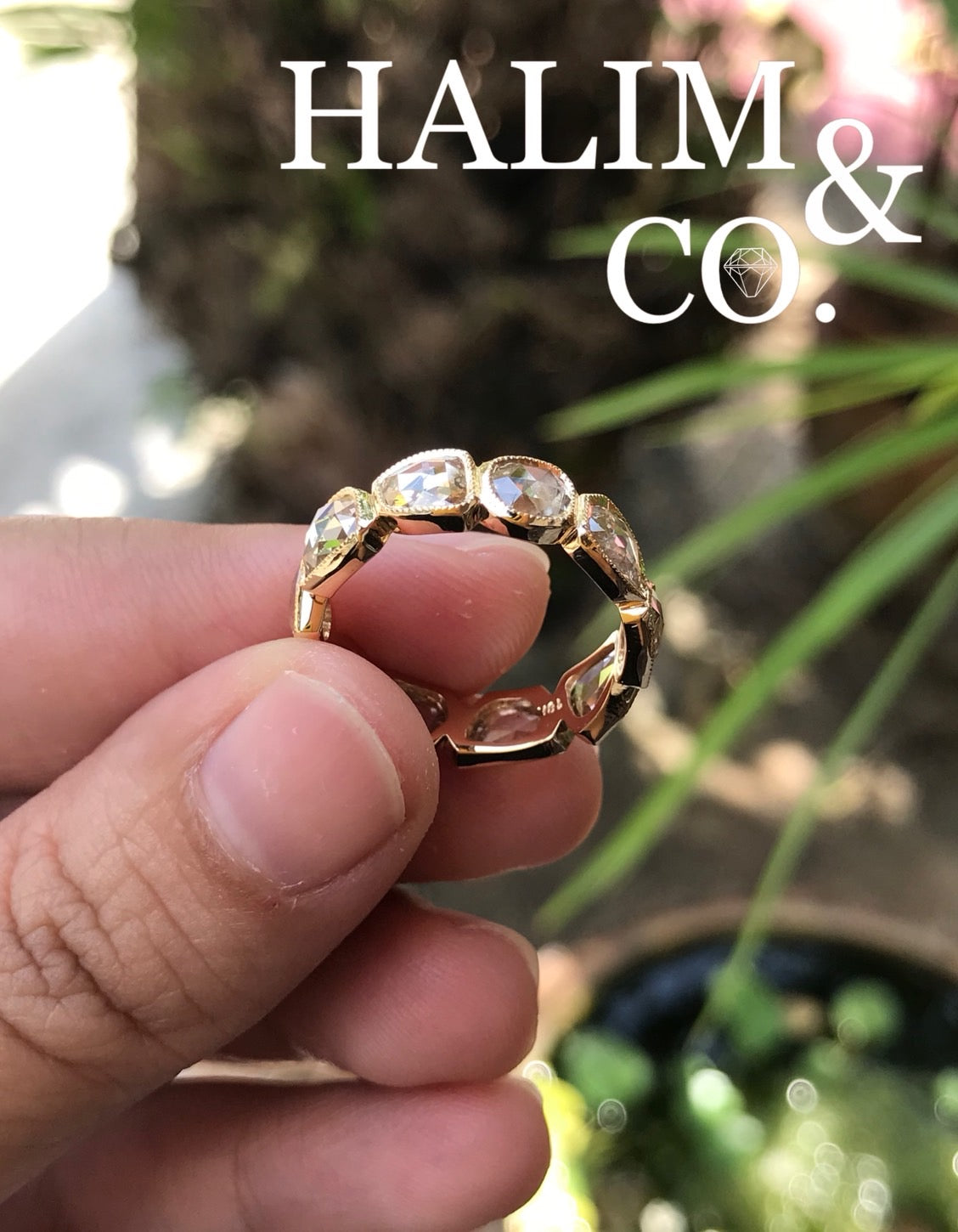 Rose Cut Diamond Eternity Ring. 18k gold. *MADE TO ORDER*
