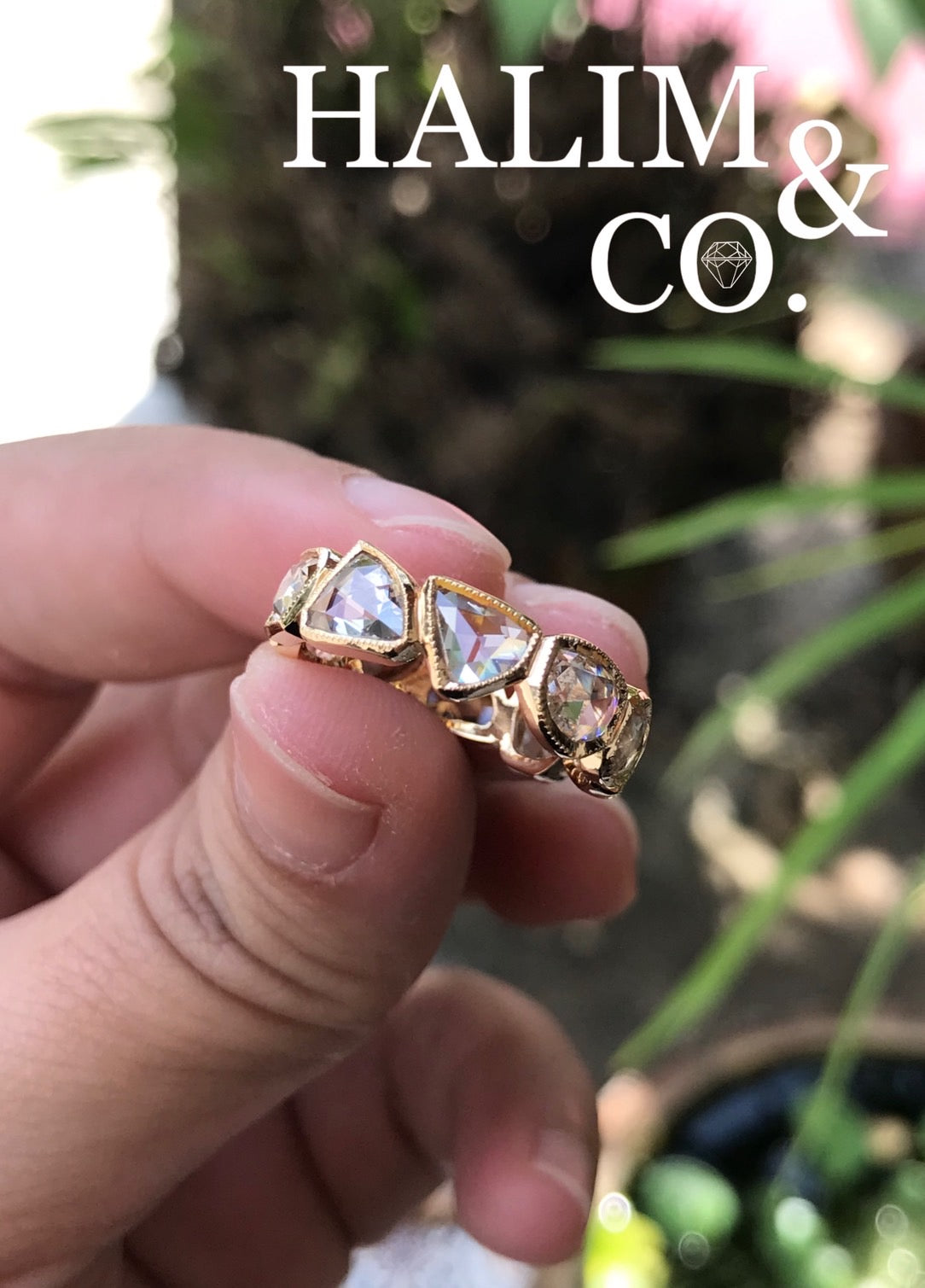 Rose Cut Diamond Eternity Ring. 18k gold. *MADE TO ORDER*