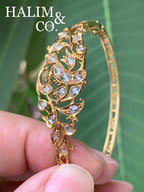 Antique gold bird Bangle With rose cut diamonds. Kebaya Jewelry / Peranakan Nyonya Jewelry