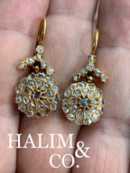 Antique Polki Diamond Chandelier Earrings. Kebaya Jewelry / Peranakan Nyonya Jewelry