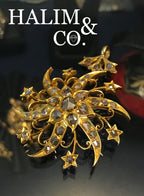 Antique Rose Cut Diamond Brooch/Pendant With 22k Gold. Kebaya Jewelry / Peranakan Nyonya Jewelry