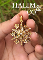 Antique rose cut diamond star pendant. Peranakan Nyonya Jewelry