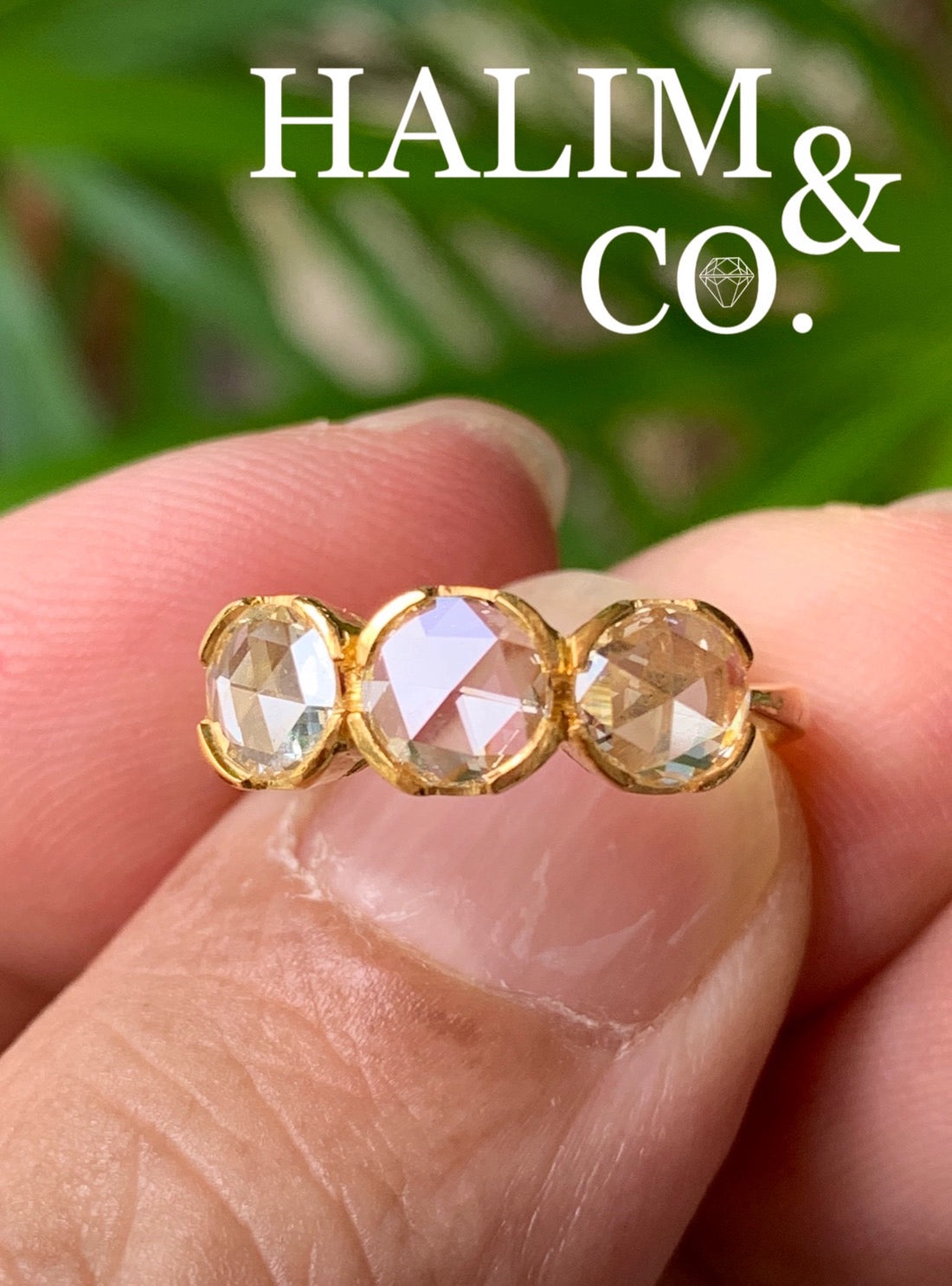 Antique Rose Cut Diamond Ring With 22k Gold. Kebaya Jewelry / Peranakan Nyonya Jewelry